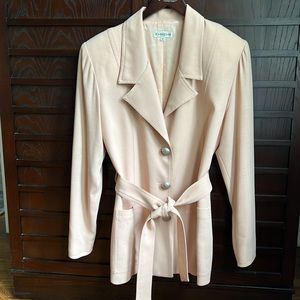 Bebe light peach 90s suit jacket.